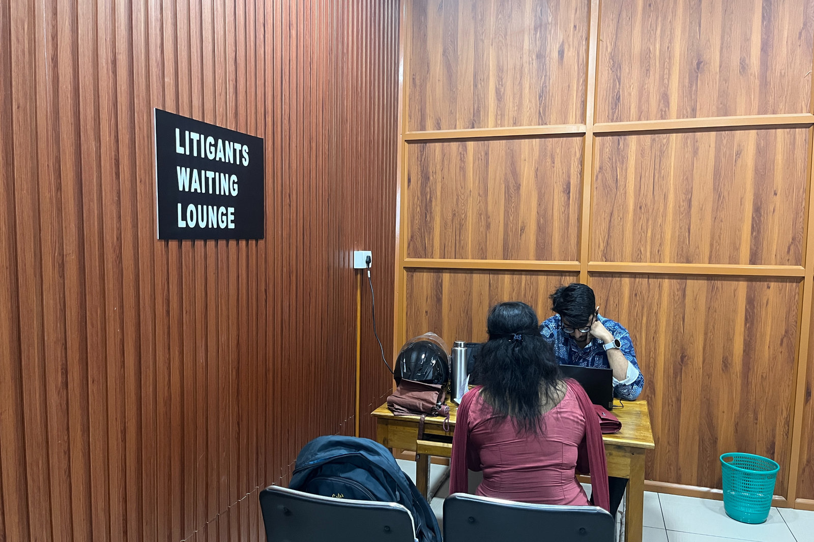 The litigants' waiting lounge at the 24×7 ON Courts, Kollam